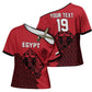 Custom World Football 2026 Egypt Cross Shoulder Shirt Pharaohs Hieroglyphs Pride Red Version