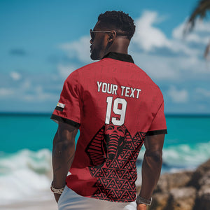 Custom World Football 2026 Egypt Hawaiian Shirt Pharaohs Hieroglyphs Pride Red Version