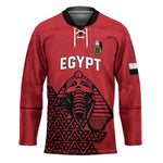 Custom World Football 2026 Egypt Hockey Jersey Pharaohs Hieroglyphs Pride Red Version