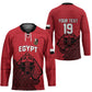Custom World Football 2026 Egypt Hockey Jersey Pharaohs Hieroglyphs Pride Red Version