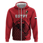Custom World Football 2026 Egypt Hoodie Pharaohs Hieroglyphs Pride Red Version