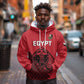 Custom World Football 2026 Egypt Hoodie Pharaohs Hieroglyphs Pride Red Version