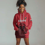 Custom World Football 2026 Egypt Hoodie Dress Pharaohs Hieroglyphs Pride Red Version