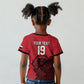 Custom World Football 2026 Egypt Kid T shirt Pharaohs Hieroglyphs Pride Red Version