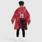 Custom World Football 2026 Egypt Kid Wearable Blanket Hoodie Pharaohs Hieroglyphs Pride Red Version