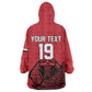 Custom World Football 2026 Egypt Kid Wearable Blanket Hoodie Pharaohs Hieroglyphs Pride Red Version