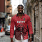 Custom World Football 2026 Egypt Long Sleeve Button Shirt Pharaohs Hieroglyphs Pride Red Version
