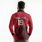 Custom World Football 2026 Egypt Long Sleeve Polo Shirt Pharaohs Hieroglyphs Pride Red Version