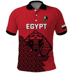 Custom World Football 2026 Egypt Polo Shirt Pharaohs Hieroglyphs Pride Red Version