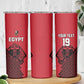 Custom World Football 2026 Egypt Skinny Tumbler Pharaohs Hieroglyphs Pride Red Version