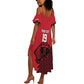 Custom World Football 2026 Egypt Summer Maxi Dress Pharaohs Hieroglyphs Pride Red Version