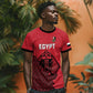 Custom World Football 2026 Egypt T shirt Pharaohs Hieroglyphs Pride Red Version