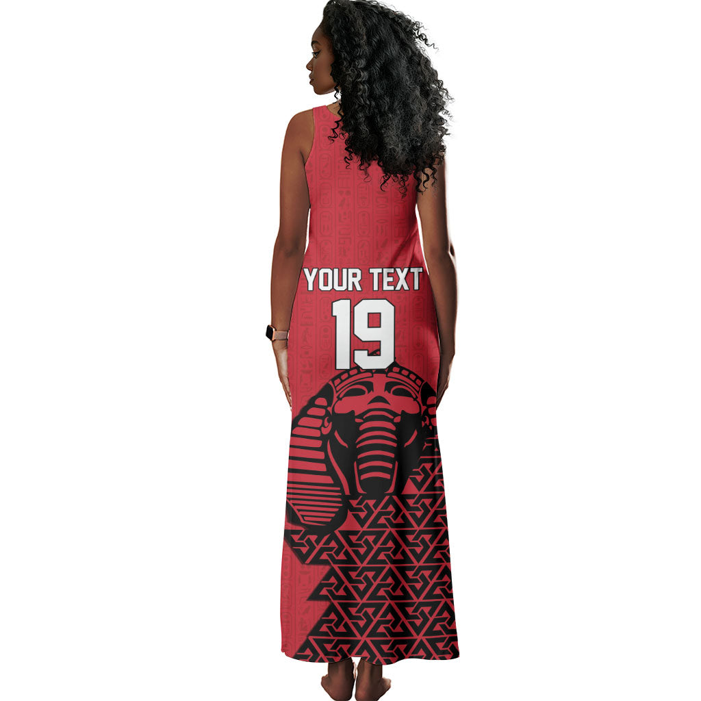 Custom World Football 2026 Egypt Tank Maxi Dress Pharaohs Hieroglyphs Pride Red Version
