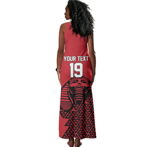 Custom World Football 2026 Egypt Tank Maxi Dress Pharaohs Hieroglyphs Pride Red Version