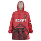 Custom World Football 2026 Egypt Wearable Blanket Hoodie Pharaohs Hieroglyphs Pride Red Version