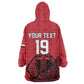 Custom World Football 2026 Egypt Wearable Blanket Hoodie Pharaohs Hieroglyphs Pride Red Version