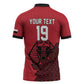 Custom World Football 2026 Egypt Zipper Polo Shirt Pharaohs Hieroglyphs Pride Red Version