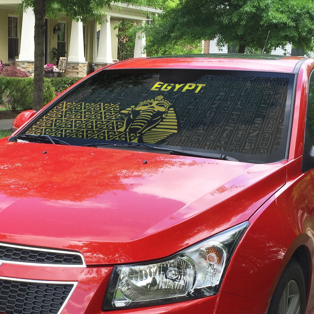World Football 2026 Egypt Auto Sun Shade Pharaohs Hieroglyphs Pride Black Version