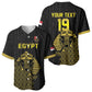 Custom World Football 2026 Egypt Baseball Jersey Pharaohs Hieroglyphs Pride Black Version