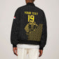 Custom World Football 2026 Egypt Bomber Jacket Pharaohs Hieroglyphs Pride Black Version