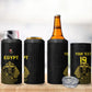 Custom World Football 2026 Egypt 4 in 1 Can Cooler Tumbler Pharaohs Hieroglyphs Pride Black Version