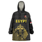 Custom World Football 2026 Egypt Kid Wearable Blanket Hoodie Pharaohs Hieroglyphs Pride Black Version