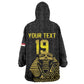 Custom World Football 2026 Egypt Kid Wearable Blanket Hoodie Pharaohs Hieroglyphs Pride Black Version