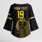 Custom World Football 2026 Egypt Kimono Sleeve Blouse Pharaohs Hieroglyphs Pride Black Version