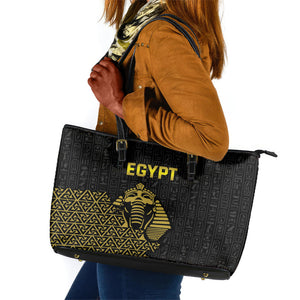 World Football 2026 Egypt Leather Tote Bag Pharaohs Hieroglyphs Pride Black Version