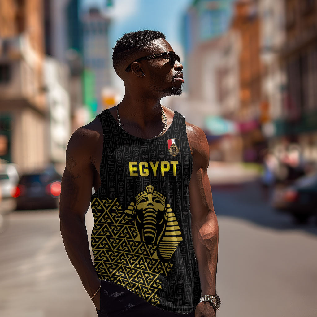Custom World Football 2026 Egypt Men Tank Top Pharaohs Hieroglyphs Pride Black Version
