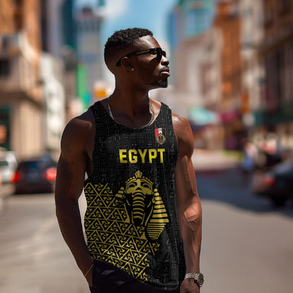 Custom World Football 2026 Egypt Men Tank Top Pharaohs Hieroglyphs Pride Black Version