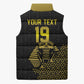 Custom World Football 2026 Egypt Sleeveless Puffer Jacket Pharaohs Hieroglyphs Pride Black Version