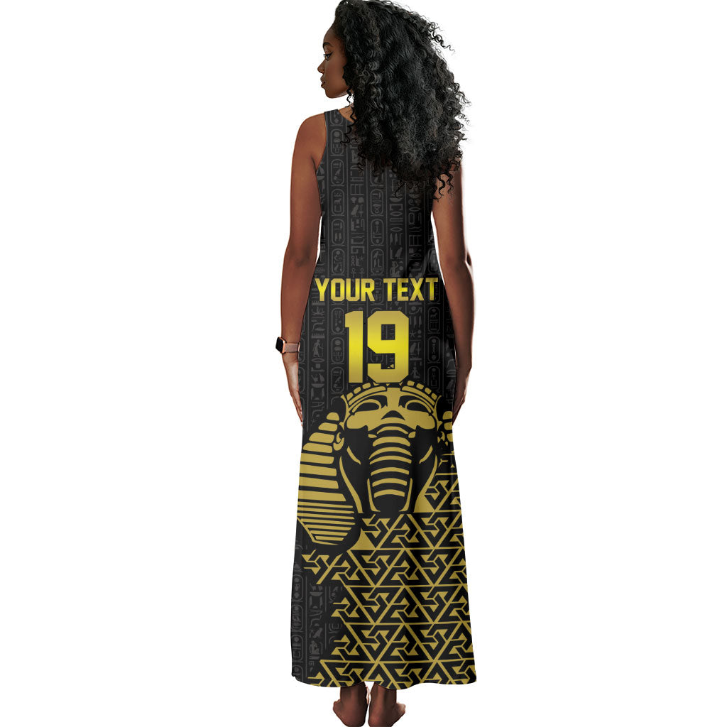 Custom World Football 2026 Egypt Tank Maxi Dress Pharaohs Hieroglyphs Pride Black Version