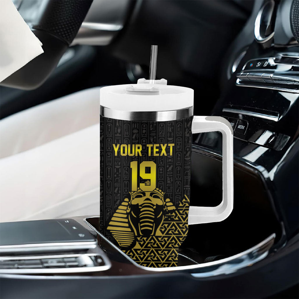 Custom World Football 2026 Egypt Tumbler With Handle Pharaohs Hieroglyphs Pride Black Version