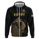 Custom World Football 2026 Egypt Zip Hoodie Pharaohs Hieroglyphs Pride Black Version