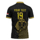 Custom World Football 2026 Egypt Zipper Polo Shirt Pharaohs Hieroglyphs Pride Black Version
