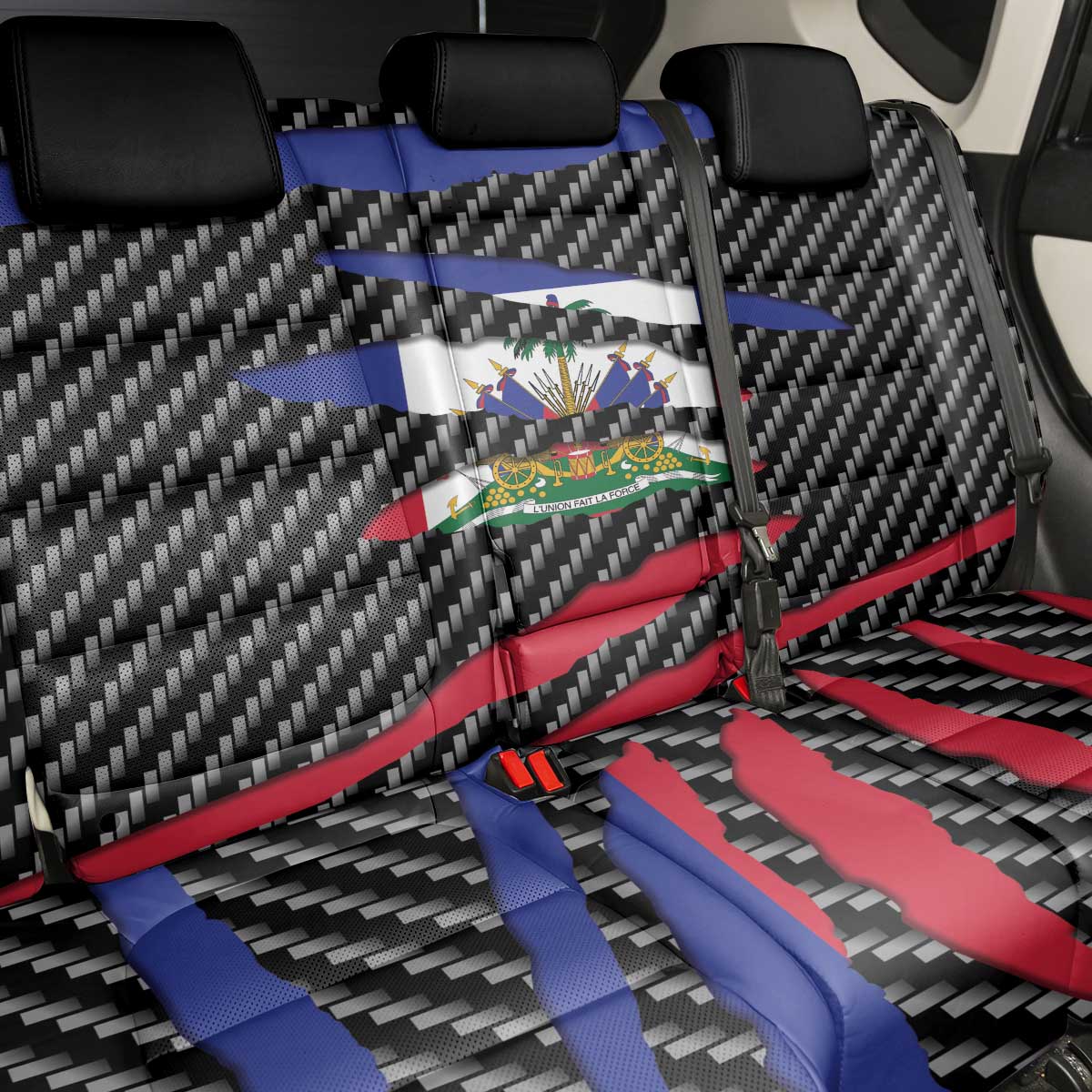 Black Haitians Beast Back Car Seat Cover Ripped Flag Graphic - African Pride