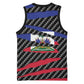 Black Haitians Beast Basketball Jersey Ripped Flag Graphic - African Pride