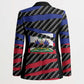 Black Haitians Beast Blazer Ripped Flag Graphic