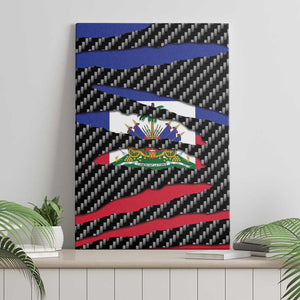 Black Haitians Beast Canvas Wall Art Ripped Flag Graphic - African Pride