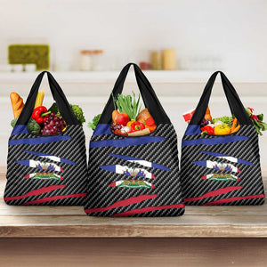 Black Haitians Beast Grocery Bag Ripped Flag Graphic - African Pride