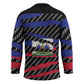 Black Haitians Beast Hockey Jersey Ripped Flag Graphic