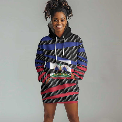 Black Haitians Beast Hoodie Dress Ripped Flag Graphic - African Pride