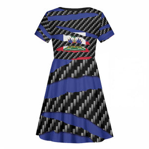 Black Haitians Beast Kid Short Sleeve Dress Ripped Flag Graphic LT19