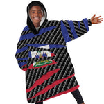 Black Haitians Beast Kid Wearable Blanket Hoodie Ripped Flag Graphic - African Pride