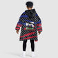 Black Haitians Beast Kid Wearable Blanket Hoodie Ripped Flag Graphic - African Pride