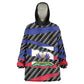 Black Haitians Beast Kid Wearable Blanket Hoodie Ripped Flag Graphic - African Pride
