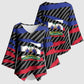 Black Haitians Beast Kimono Sleeve Blouse Ripped Flag Graphic