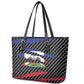 Black Haitians Beast Leather Tote Bag Ripped Flag Graphic - African Pride