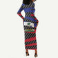 Black Haitians Beast Long Sleeve Bodycon Dress Ripped Flag Graphic - African Pride